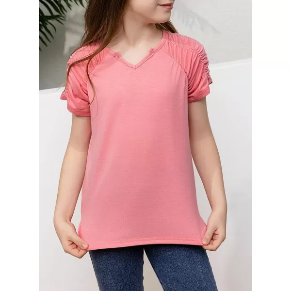 blibean Teen Girls Stylish Tshirt Kids Elastic Short Sleeve Tops Size 6-15 Years