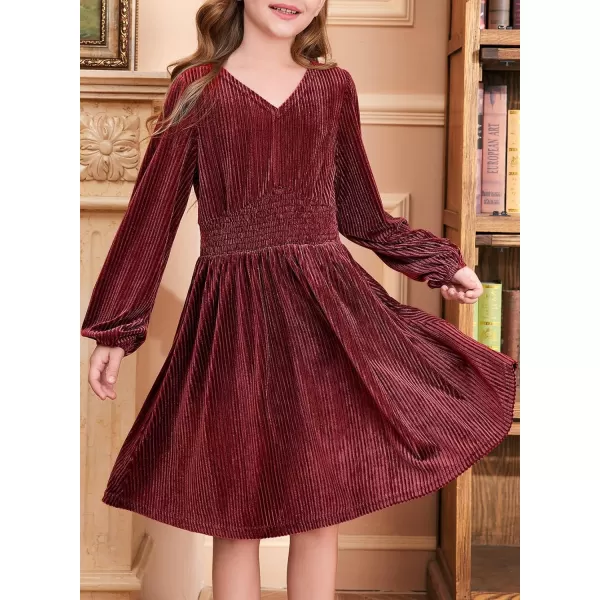 blibean Teen Girls Velvet Dresses Tween Kid Flannel Outfits Size 6-15 Year