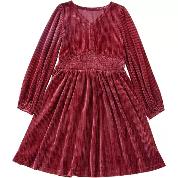 blibean Teen Girls Velvet Dresses Tween Kid Flannel Outfits Size 6-15 Year