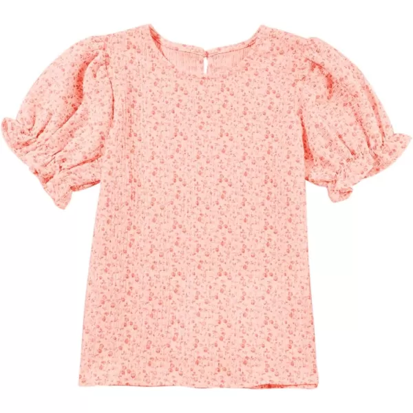 blibean Tween Girls 2024 Boho Floral Puff Sleeve Shirt Size 6-15 Years