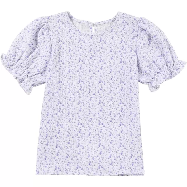 blibean Tween Girls 2024 Boho Floral Puff Sleeve Shirt Size 6-15 Years
