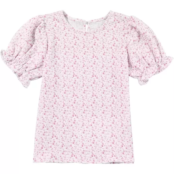 blibean Tween Girls 2024 Boho Floral Puff Sleeve Shirt Size 6-15 Years