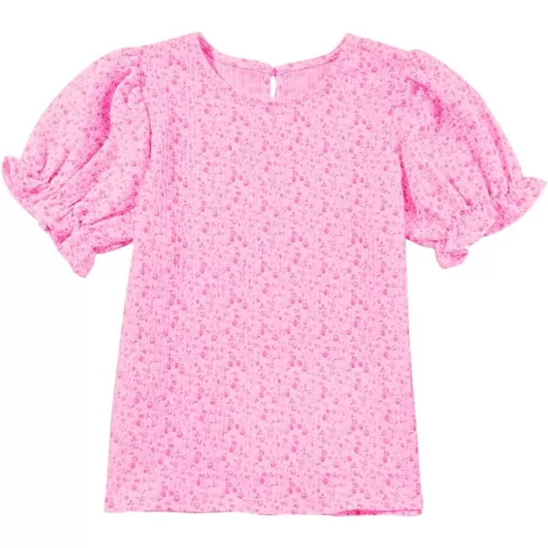 blibean Tween Girls 2024 Boho Floral Puff Sleeve Shirt Size 6-15 Years