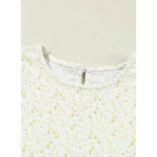 blibean Tween Girls 2024 Boho Floral Puff Sleeve Shirt Size 6-15 Years