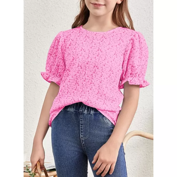 blibean Tween Girls 2024 Boho Floral Puff Sleeve Shirt Size 6-15 Years