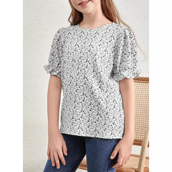 blibean Tween Girls 2024 Boho Floral Puff Sleeve Shirt Size 6-15 Years
