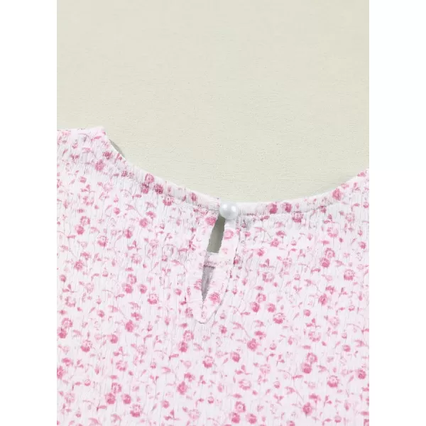 blibean Tween Girls 2024 Boho Floral Puff Sleeve Shirt Size 6-15 Years