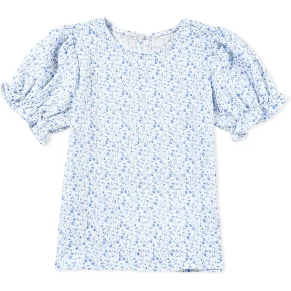 blibean Tween Girls 2024 Boho Floral Puff Sleeve Shirt Size 6-15 Years
