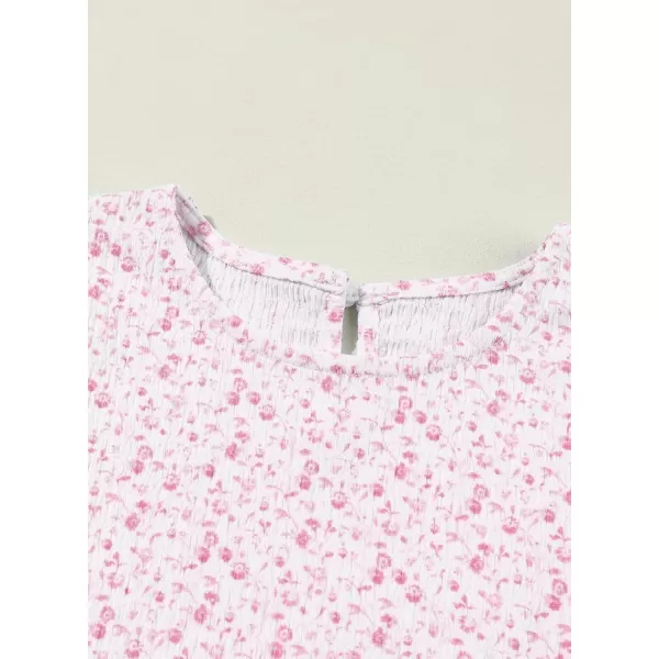 blibean Tween Girls 2024 Boho Floral Puff Sleeve Shirt Size 6-15 Years