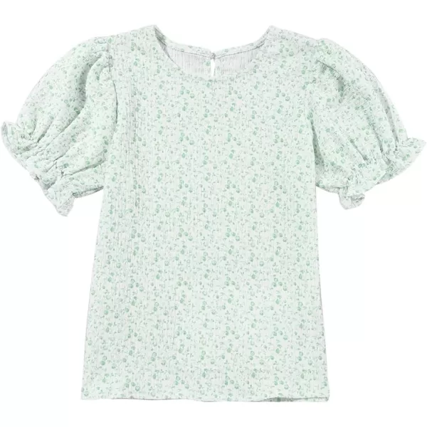 blibean Tween Girls 2024 Boho Floral Puff Sleeve Shirt Size 6-15 Years