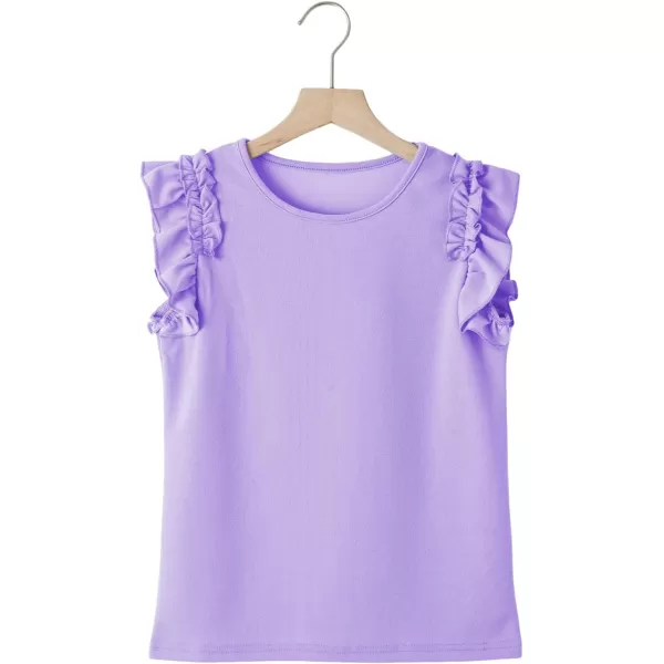 blibean Tween Girls 2024 Elegant Ruffle Short Sleeve Shirt Size 6-15 Years