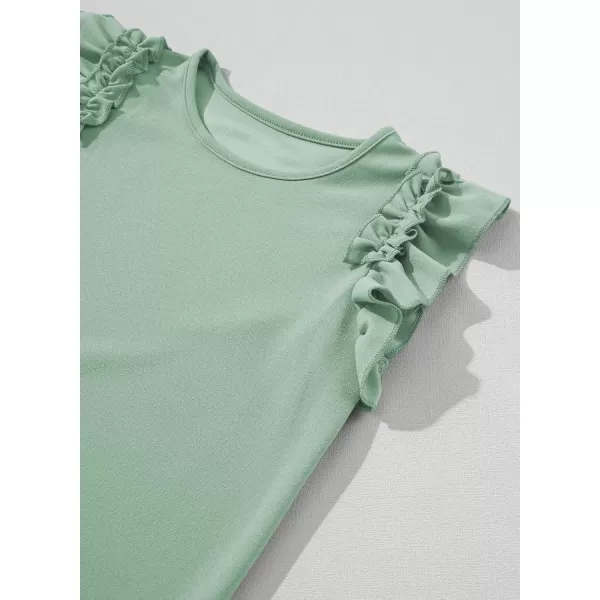 blibean Tween Girls 2024 Elegant Ruffle Short Sleeve Shirt Size 6-15 Years