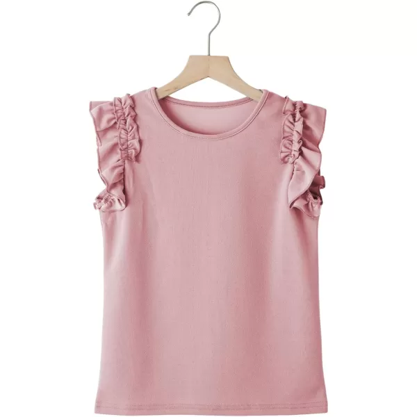 blibean Tween Girls 2024 Elegant Ruffle Short Sleeve Shirt Size 6-15 Years