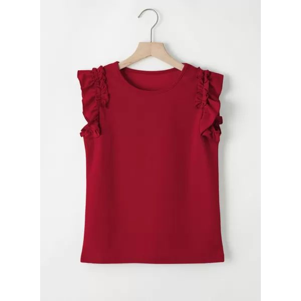 blibean Tween Girls 2024 Elegant Ruffle Short Sleeve Shirt Size 6-15 Years