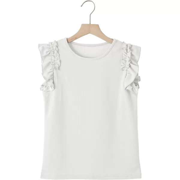 blibean Tween Girls 2024 Elegant Ruffle Short Sleeve Shirt Size 6-15 Years