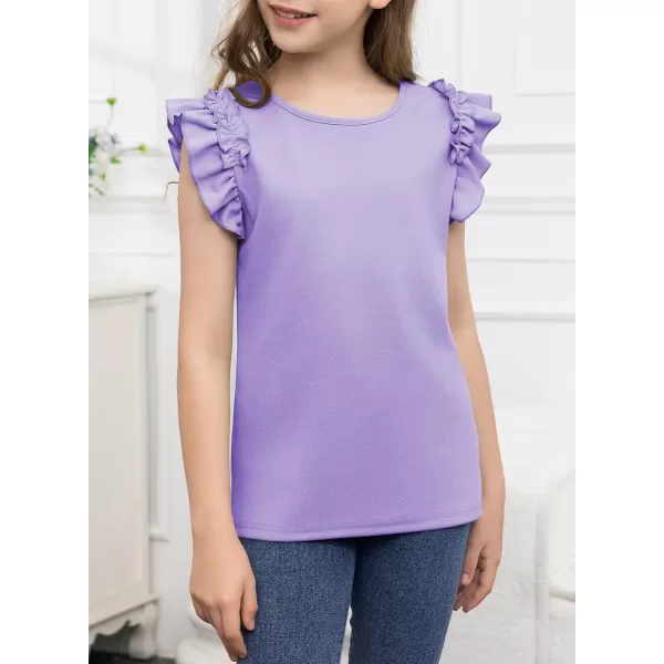 blibean Tween Girls 2024 Elegant Ruffle Short Sleeve Shirt Size 6-15 Years