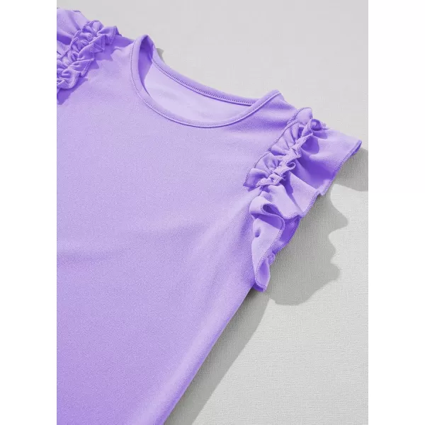 blibean Tween Girls 2024 Elegant Ruffle Short Sleeve Shirt Size 6-15 Years