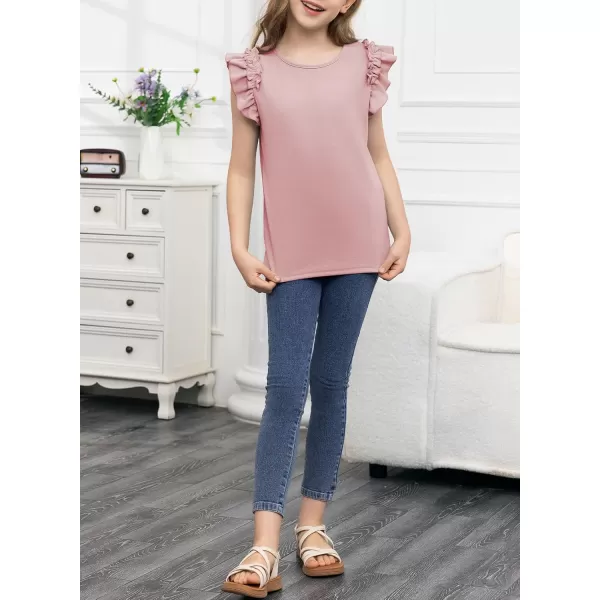blibean Tween Girls 2024 Elegant Ruffle Short Sleeve Shirt Size 6-15 Years