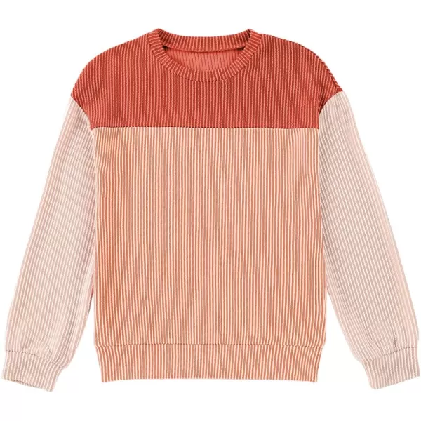 blibean Tween Girls Fall Long Sleeve Shirt Kid Color Block Tops Size 6-15 Years