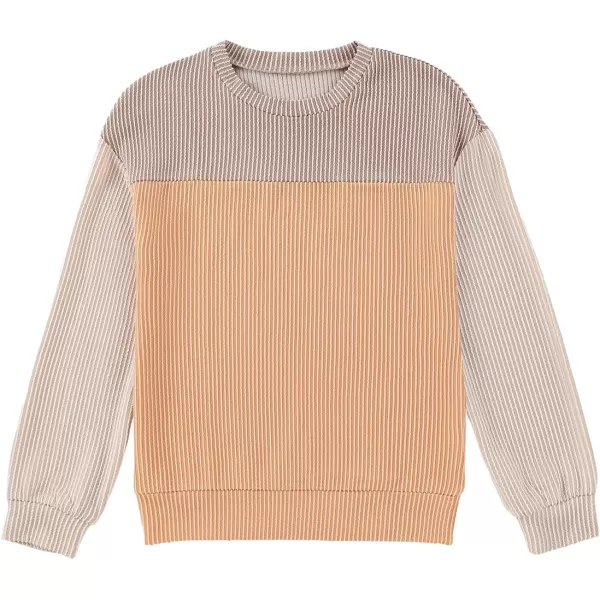 blibean Tween Girls Fall Long Sleeve Shirt Kid Color Block Tops Size 6-15 Years