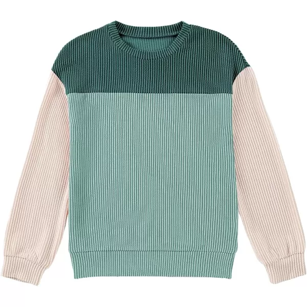 blibean Tween Girls Fall Long Sleeve Shirt Kid Color Block Tops Size 6-15 Years