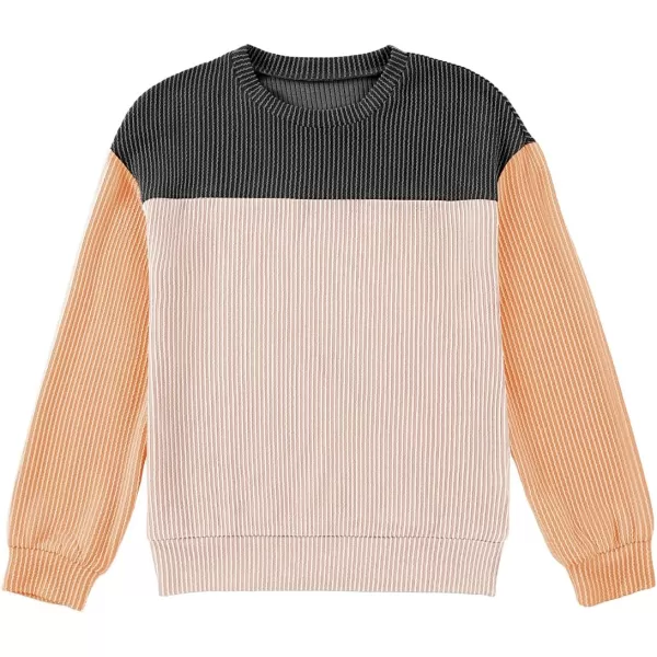 blibean Tween Girls Fall Long Sleeve Shirt Kid Color Block Tops Size 6-15 Years