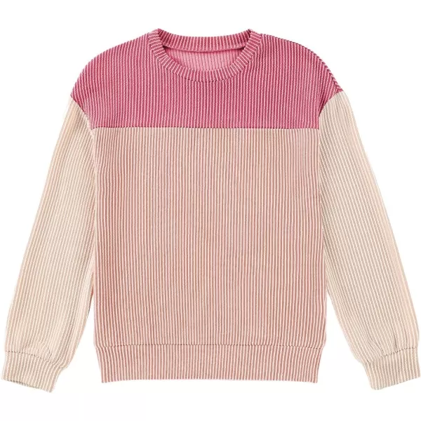 blibean Tween Girls Fall Long Sleeve Shirt Kid Color Block Tops Size 6-15 Years