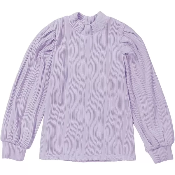 blibean Tween Girls Turtleneck Textured Shirts Kid Puff Long Sleeve Tops Size 6-15 Years