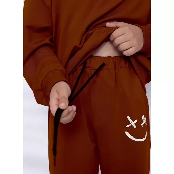 blibean Unisex Boys Girls Smile Sweat Suits Hoodies Pants Sets Size 4-15 Year Old