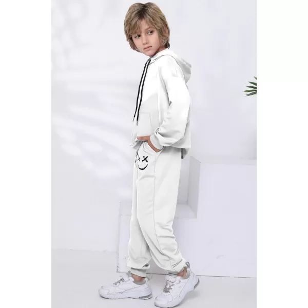 blibean Unisex Boys Girls Smile Sweat Suits Hoodies Pants Sets Size 4-15 Year Old