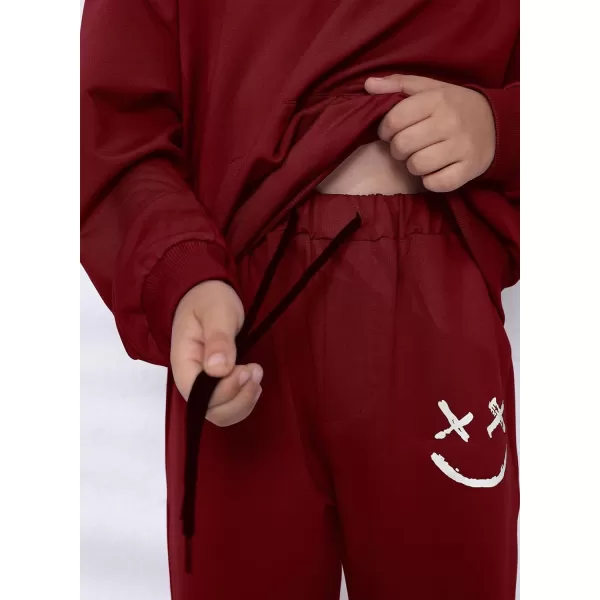 blibean Unisex Boys Girls Smile Sweat Suits Hoodies Pants Sets Size 4-15 Year Old