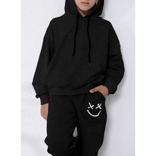 blibean Unisex Boys Girls Smile Sweat Suits Hoodies Pants Sets Size 4-15 Year Old
