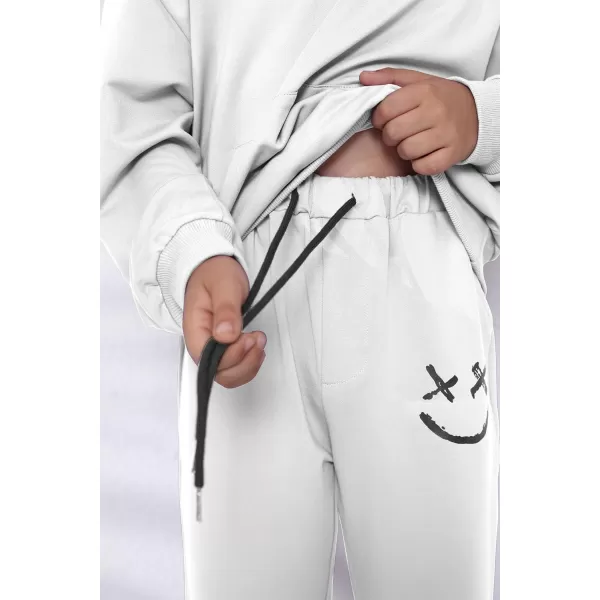 blibean Unisex Boys Girls Smile Sweat Suits Hoodies Pants Sets Size 4-15 Year Old