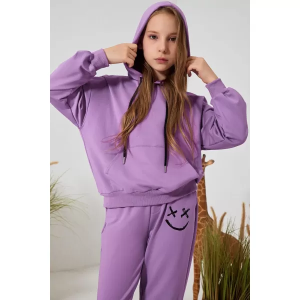 blibean Unisex Boys Girls Smile Sweat Suits Hoodies Pants Sets Size 4-15 Year Old