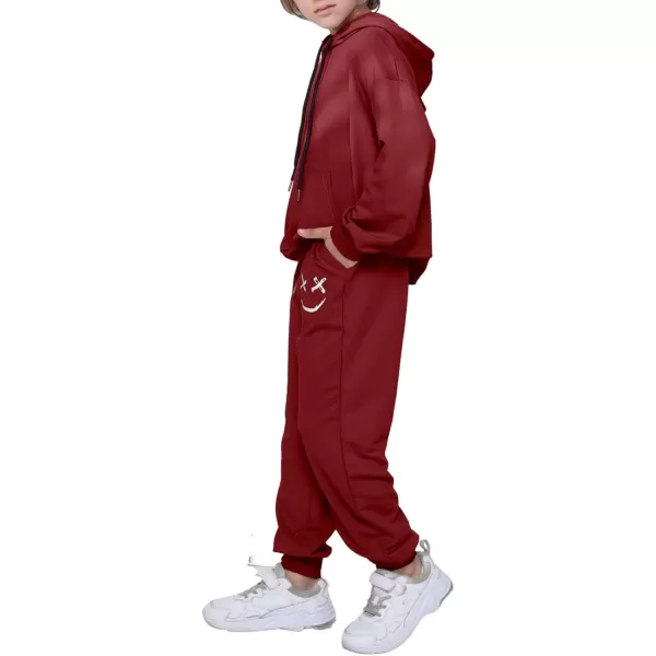 blibean Unisex Boys Girls Smile Sweat Suits Hoodies Pants Sets Size 4-15 Year Old