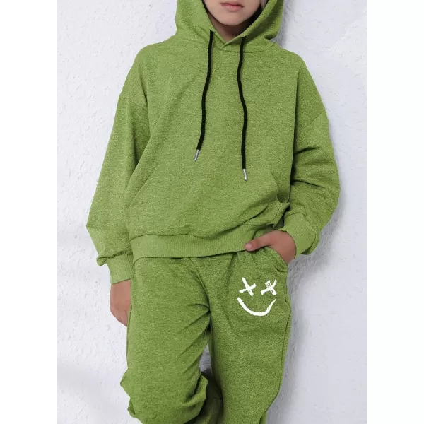 blibean Unisex Boys Girls Smile Sweat Suits Hoodies Pants Sets Size 4-15 Year Old