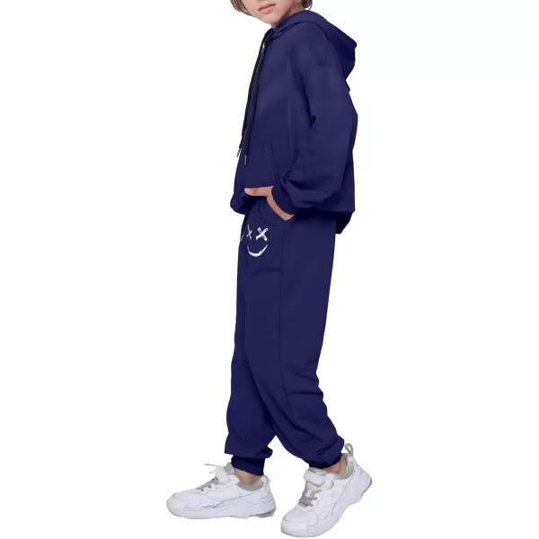 blibean Unisex Boys Girls Smile Sweat Suits Hoodies Pants Sets Size 4-15 Year Old