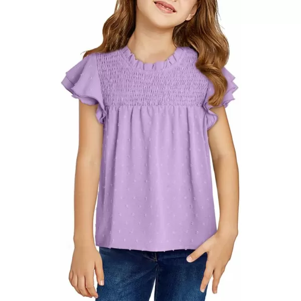 bilbean Girls Elegant Polked Swiss Dot Long Sleeve Shirts Tops 6-15 Years