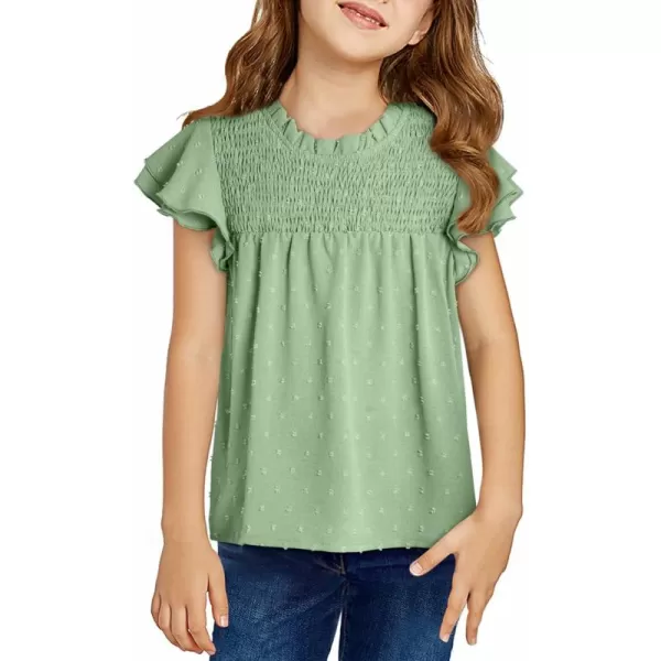 bilbean Girls Elegant Polked Swiss Dot Long Sleeve Shirts Tops 6-15 Years