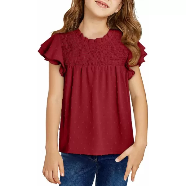 bilbean Girls Elegant Polked Swiss Dot Long Sleeve Shirts Tops 6-15 Years
