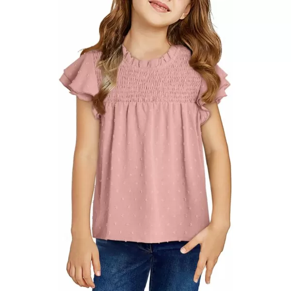 bilbean Girls Elegant Polked Swiss Dot Long Sleeve Shirts Tops 6-15 Years