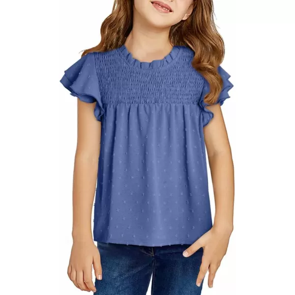 bilbean Girls Elegant Polked Swiss Dot Long Sleeve Shirts Tops 6-15 Years