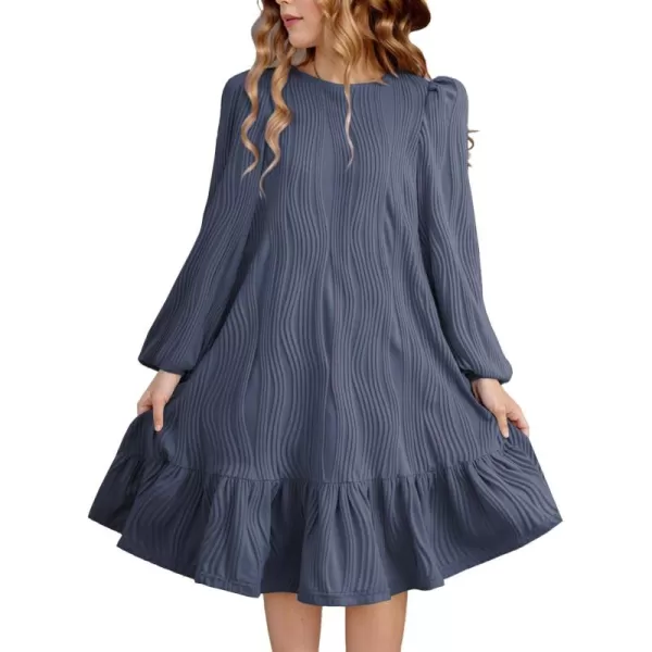 blibean Girl 2024 Fall Textured Dresses Tween Long Sleeve Boho Dress Size 6-15 Years