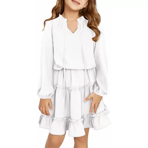 blibean Girl Fall Long Sleeve Dress Kids Floral Bohemian Tiered Dresses 4-15 Years Old