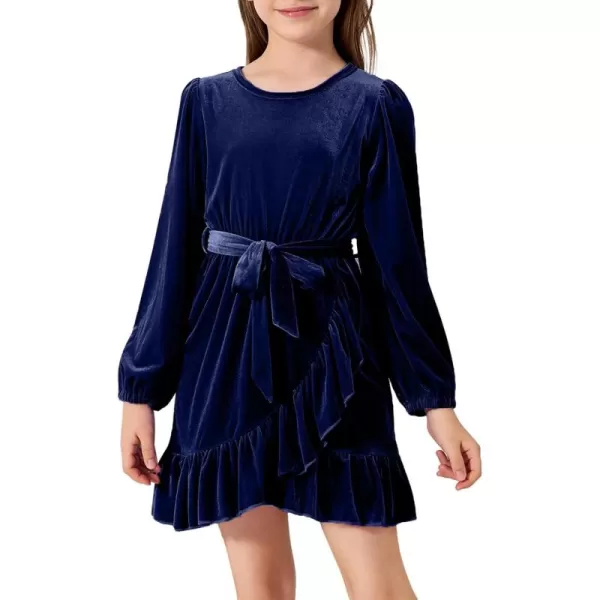 blibean Girl Fall Long Sleeve Velvet Dress Kid Size 6-15 Years Old