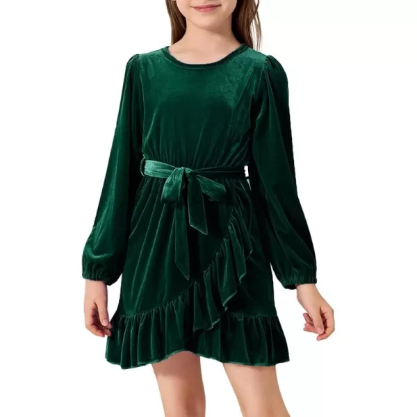 blibean Girl Fall Long Sleeve Velvet Dress Kid Size 6-15 Years Old