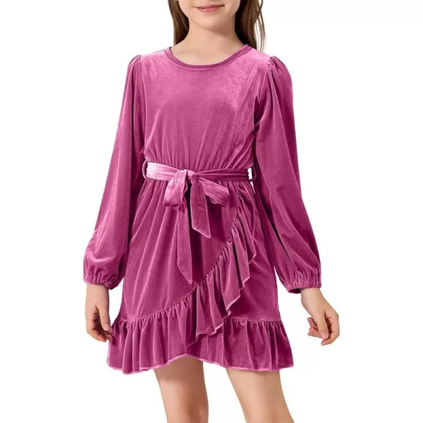 blibean Girl Fall Long Sleeve Velvet Dress Kid Size 6-15 Years Old