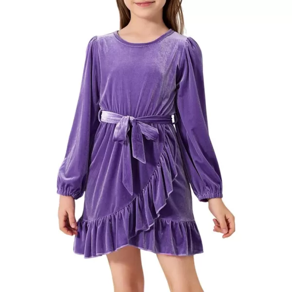 blibean Girl Fall Long Sleeve Velvet Dress Kid Size 6-15 Years Old