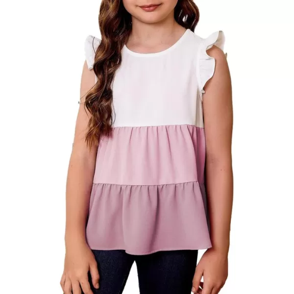 blibean Girl Summer Color Black Ruffle Sleeve Shirts Size 4-15 Years