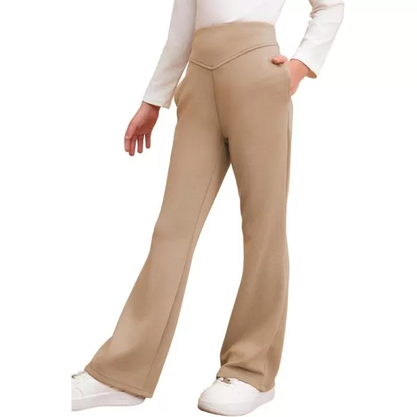 blibean Girls Dressy Bell Bottom School Uniform Pants Size 6-15 Years